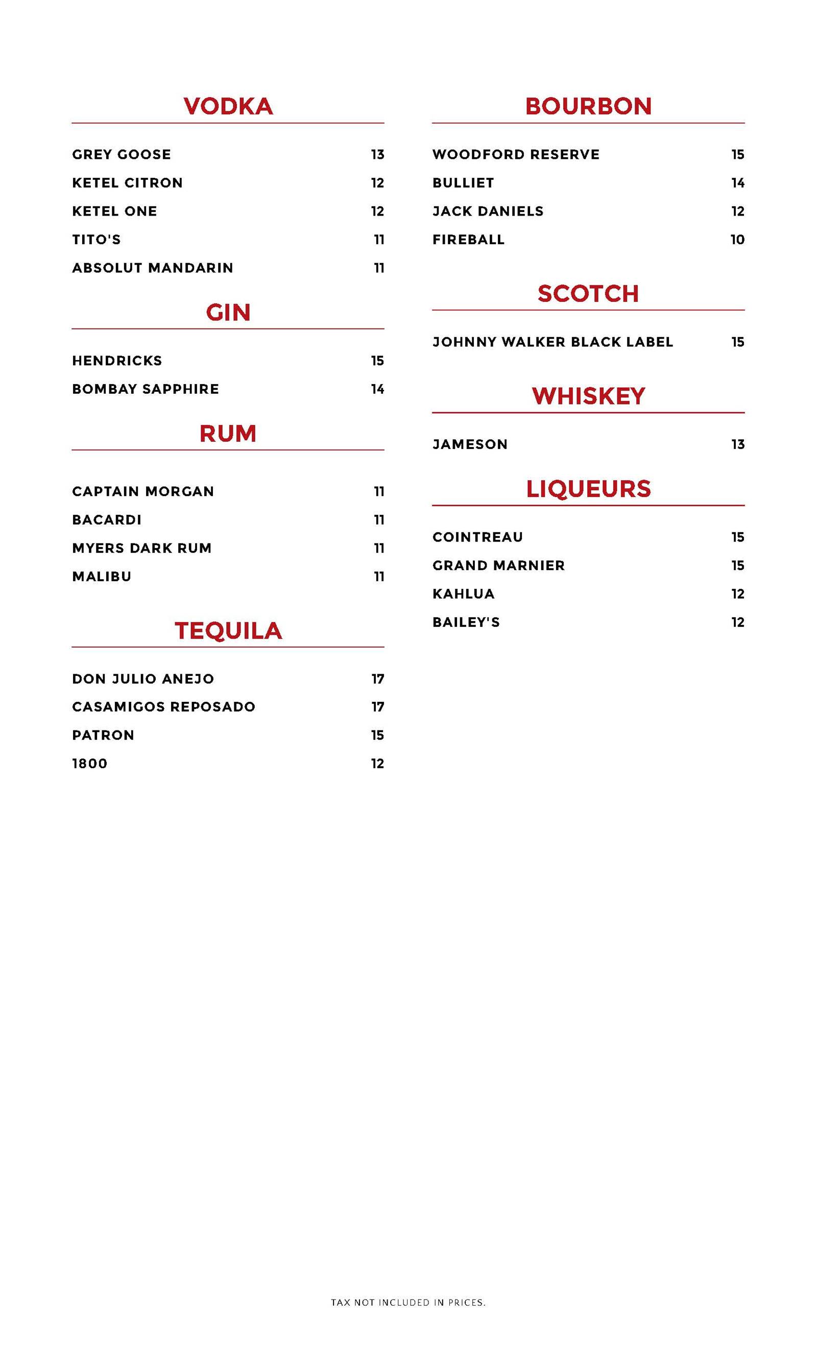 Cocktail Menu