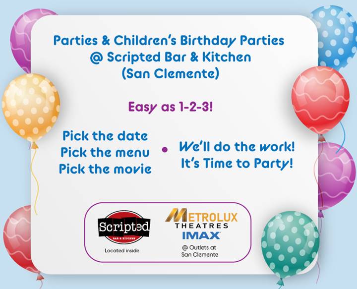 Parties & Birthday Parties @  Scripted Bar & Kitchen - San Clemente