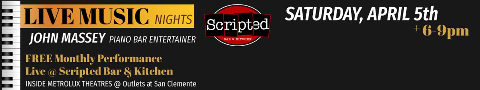 Live Music @ Scripted Bar & Kitchen - San Clemente